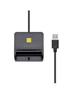 AISENS Lector de Tarjetas Inteligentes ,DNI USB 2.0 ASCR-SN01-BK