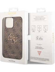 GUESS Carcasa Iphone 14 Pro Max Trasera 4G Marron Con Logo