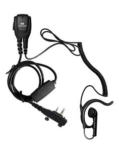 KOMUNICA Micro Auricular Para ICOM PWR-23-ICA16 Cable Rizado Con Orejera Negro