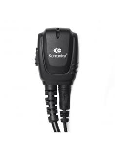 KOMUNICA Micro Auricular Para ICOM PWR-23-ICA16 Cable Rizado Con Orejera Negro