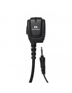 KOMUNICA Micro Auricular Para ICOM PWR-23-ICA16 Cable Rizado Con Orejera Negro