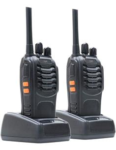 PNI R40 PRO Pack de 2 Walkies PMR 16 canales con Microauriculares, cargador de base, 10km.