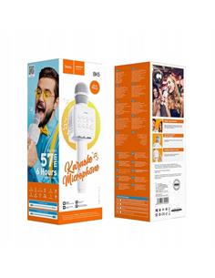 HOCO Microfono Karaoke Bluetooth Blanco Con Altavoz Incorporado BK5 Usb,Aux In