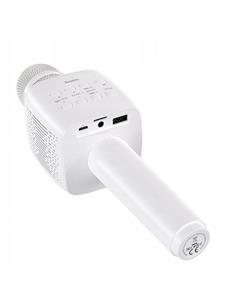 HOCO Microfono Karaoke Bluetooth Blanco Con Altavoz Incorporado BK5 Usb,Aux In