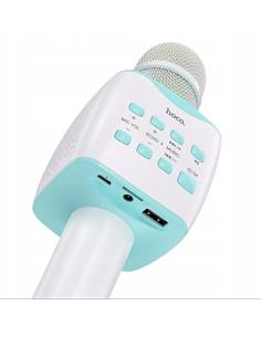 HOCO Microfono Karaoke Bluetooth Blanco Azul Con Altavoz Incorporado BK5 Usb,Aux In