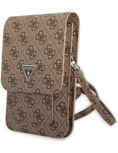 GUESS Bandolera Para Movil Con 4 Ranuras Para Tarjetas Marron Con Logo Triangle GUWBP4TMBR