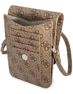 GUESS Bandolera Para Movil Con 4 Ranuras Para Tarjetas Marron Con Logo Triangle GUWBP4TMBR