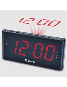 DENVER Radio Despertador Proyector Hora CPR-710 Con Radio FM negro