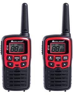 MIDLAND Pareja Wakies PMR446 XT10 4Km/16 Canales Negro/Rojo