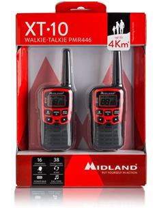 MIDLAND Pareja Wakies PMR446 XT10 4Km/16 Canales Negro/Rojo