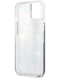 GUESS Funda Iphone 13 Mini Glitter Flower Azul