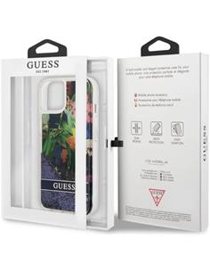 GUESS Funda Iphone 13 Mini Glitter Flower Azul