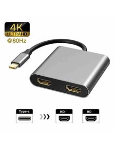 ANDOWL Adaptador Tipo C a 2xHDMI+Usb+Tipo C  Q-HD400