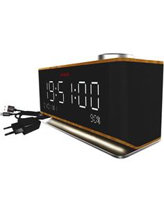 AIWA Radio Despertador con Altavoz Bluetooth CR-90BT Madera