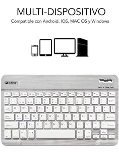 SUBBLIM Teclado Bluetooth Inalambrico Blanco SUB-KBT-SM0001