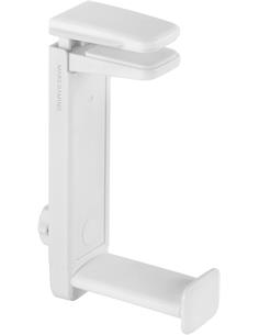 MARS GAMING Soporte Ajustable Para Auricular Bajo Mesa Rotacion 360 MHH2W Blanco