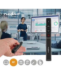 NEDIS Presentador Inalambrico Usb Con Puntero Laser Slim Negro