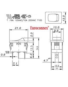EUROCONNEX Interruptor On/Off 250V 6A 3809