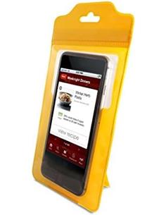 KSIX Funda Movil Universal 6" Amarilla Resistente al Agua, con Sujecion Magnetica Par