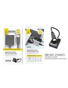 ONE PLUS Adaptador Hdmi/M A Vga/H + Audio Jack 3.5mm Cable 25cm NB1407