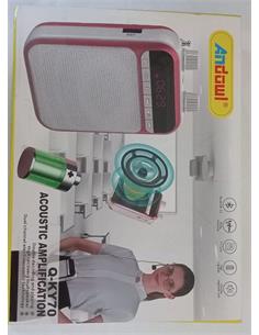 ANDOWL Amplificador Megafono Portatil Con Microfono con BT,Micro Sd,USB, Recargable Q-KY70