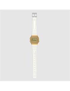 CASIO COLECCION A168XESG-9AEF Reloj Digital Dorado,Correa Resina Transparente, Fecha,Cronometro,Alar