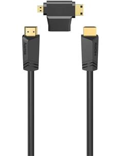 HAMA Kit 3 En 1 Cable Video Hdmi M/M 1.5Mtrs Con Adaptador Mini Hdm/M a Hdmi/M Full Hd 1080 205162