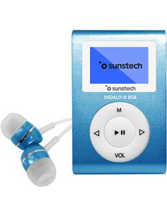 SUNSTECH Reproductor Mp3 DEDALO III Azul 8 Gb, Radio Fm, Auriculares Incluidos