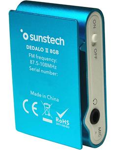 SUNSTECH Reproductor Mp3 DEDALO III Azul 8 Gb, Radio Fm, Auriculares Incluidos