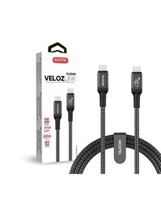 ACCETEL Cable Datos Tipo C M/M 240w 40GBPS 8K 60Hz 1Mtr CU2146
