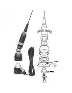 SIRIO Antena Movil CB Turbo 800S Omnidireccional 5/8 Corta, 84 Cm 27MHz  Con Resorte base y cable