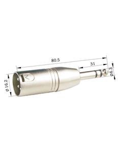 EUROCONNEX Adaptador Estereo XLR/M a Jack/M 6.3 1609