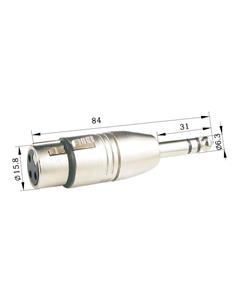 EUROCONNEX Adaptador Estereo XLR/H a Jack/M 6.3 1610