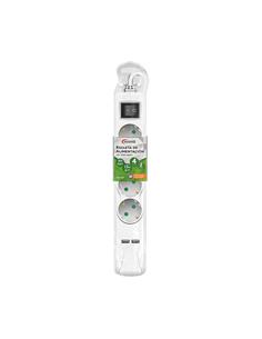 NIMO Regleta 4 Tomas Con Proteccion +2xUsb 16A 3680W 1.5Mtrs Cable Blanco MEL261