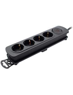 TM ELECTRON Regleta 4 Enchufes Con Interruptor 3680W Negro