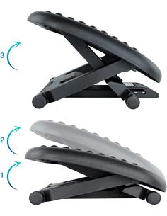 TOOQ Reposapies Ajustable TQFR0603-B Negro