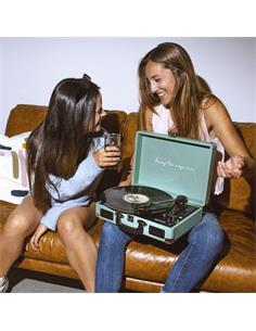 PRISTON Tocadisco Grabador Con Bluetooth/USB/FM/TF VC400 Menta