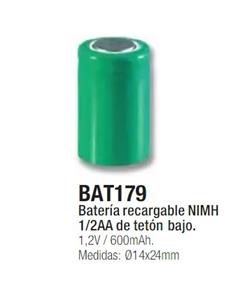 NIMO BAT179 Bateria 1.2V 400 Mah 1/2AA NI-CD