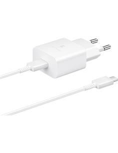 SAMSUNG Cargador Red USB-C 15W PD Blanco + Cable Datos Tipo C  EP-T1510XWEGEU