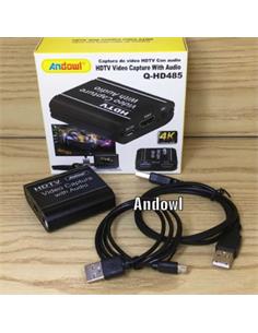 ANDOWL Capturador De Video Con Audio Q-HD485