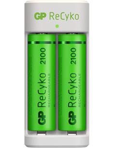 GP Cargador USB AA/AAA Con Pack 2 Pilas AA 2100Mah