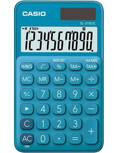 CASIO Calculadora Solar Pequeño SL-310UC Azul 10 Digitos Con Pilas