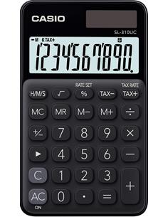 CASIO Calculadora Solar Pequeño SL-310UC-BK Negra 10 Digitos Con Pilas
