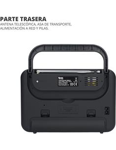 TM ELECRON Radio Analogica AM/FM Corriente y Pilas TMRAD210