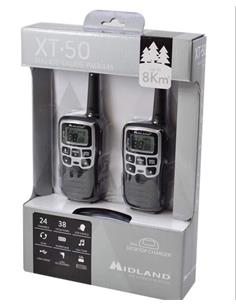 MIDLAND Pareja Wakies PMR446 XT50 8Km/24 Canales Plata/Negro