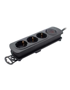 TM ELECTRON Regleta 3 Enchufes Con Interruptor TMUAD203 Negro