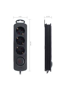 TM ELECTRON Regleta 3 Enchufes Con Interruptor TMUAD203 Negro