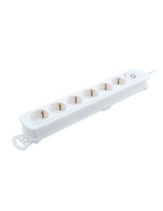 TM ELECTRON Regleta 6 Enchufes Con Interruptor TMUAD206 Blanco