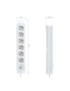 TM ELECTRON Regleta 6 Enchufes Con Interruptor TMUAD206 Blanco