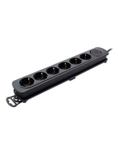 TM ELECTRON Regleta 6 Enchufes Con Interruptor TMUAD206 Negro